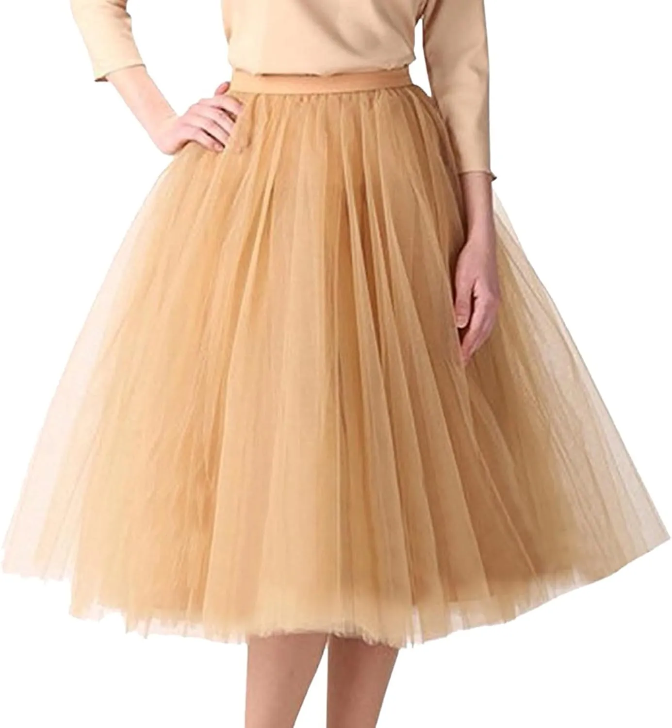 Women's Petticoat Skirt Puffy Tutu Skirt Costume Layered Ballet Tulle Pettiskirts Pleated Tulle Petticoat Tutu