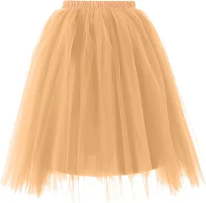 Women's Petticoat Skirt Puffy Tutu Skirt Costume Layered Ballet Tulle Pettiskirts Pleated Tulle Petticoat Tutu