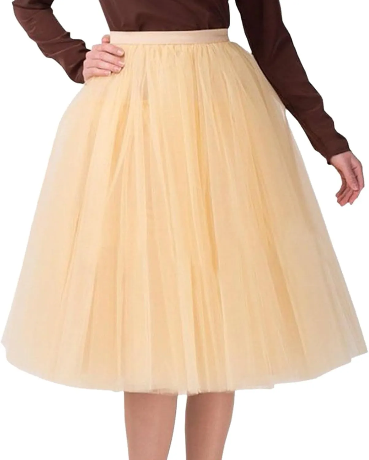 Women's Petticoat Skirt Puffy Tutu Skirt Costume Layered Ballet Tulle Pettiskirts Pleated Tulle Petticoat Tutu