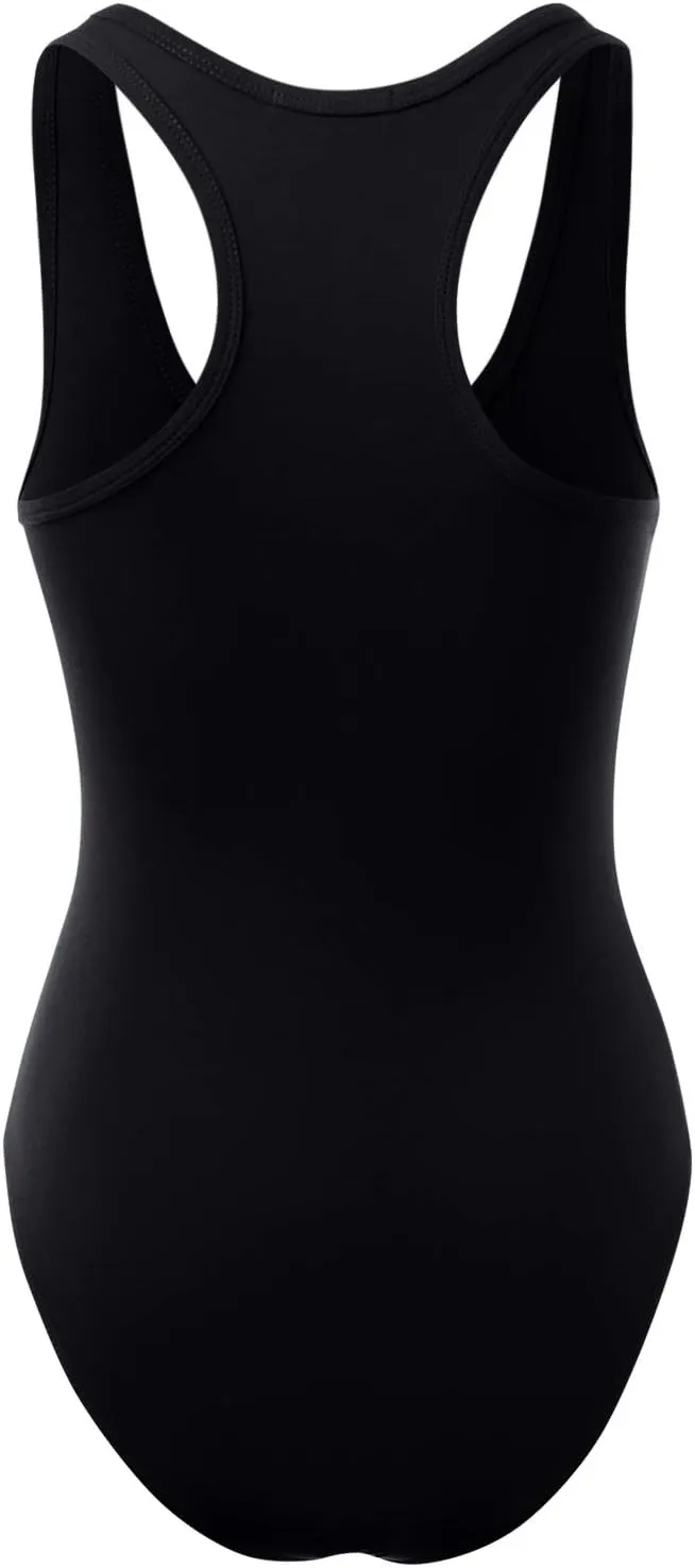 Women's Racerback Tank Top Bodysuits Sleeveless Sexy V-Neck Cotton Jumpsuits