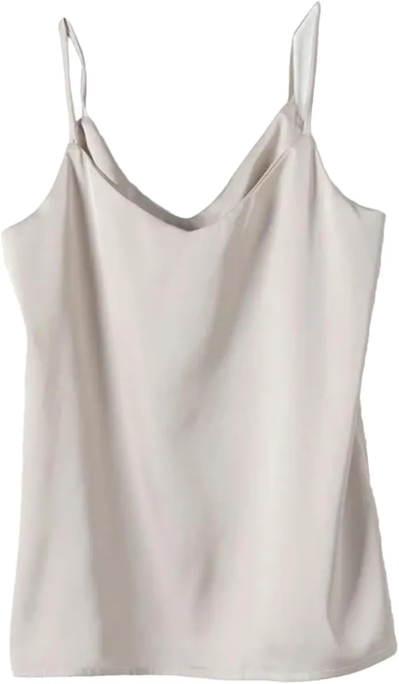 Women's Sexy Satin Tank V-Neck Bandeau Top Camisole Sleeveless Vests