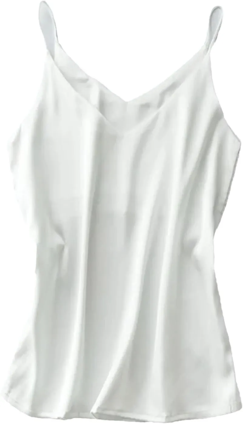 Women's Sexy Satin Tank V-Neck Bandeau Top Camisole Sleeveless Vests