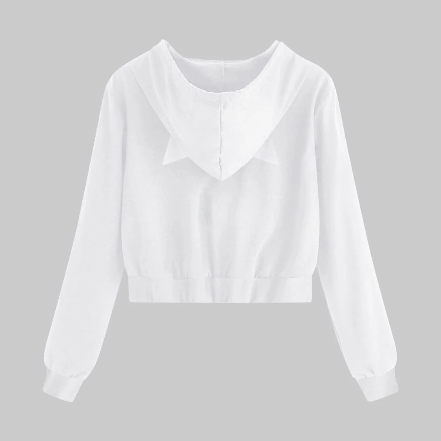Womens Shirt Zipper Solid Tops Cat Ear Casual Long Sleeve Hooded Sweatshirt Pocket Comfy Gym Sweatshirts Oversized