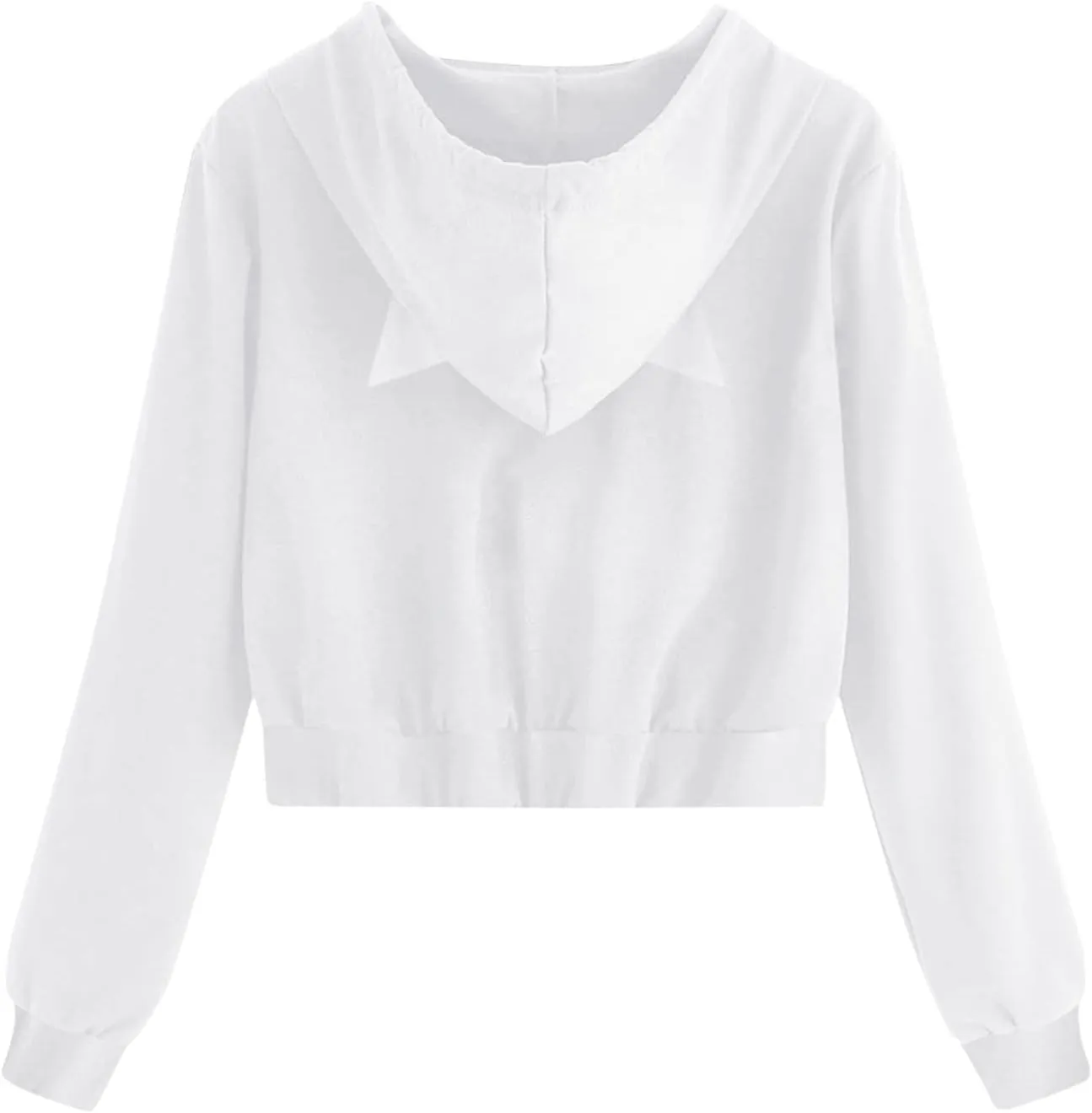 Womens Shirt Zipper Solid Tops Cat Ear Casual Long Sleeve Hooded Sweatshirt Pocket Comfy Gym Sweatshirts Oversized