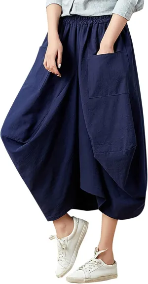Women's Skirt Ethnic Style Cute Beautiful Loose Skirt Girls Plaid Skirt Size 12