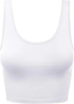 Women's Sleeveless Racerback Crop Tank Top Camisole Backless Scoop Neck Shirts