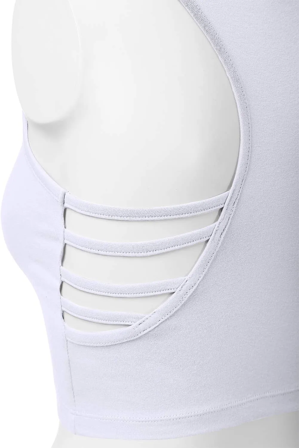 Women's Sleeveless Racerback Crop Tank Top Camisole Backless Scoop Neck Shirts