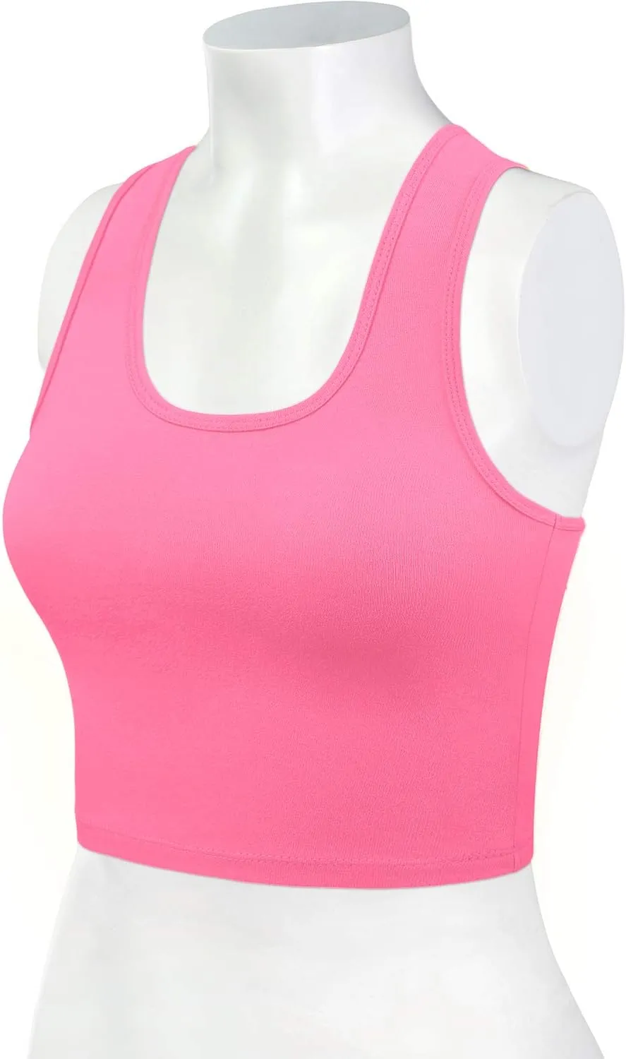 Women's Sleeveless Racerback Crop Tank Top Camisole Backless Scoop Neck Shirts