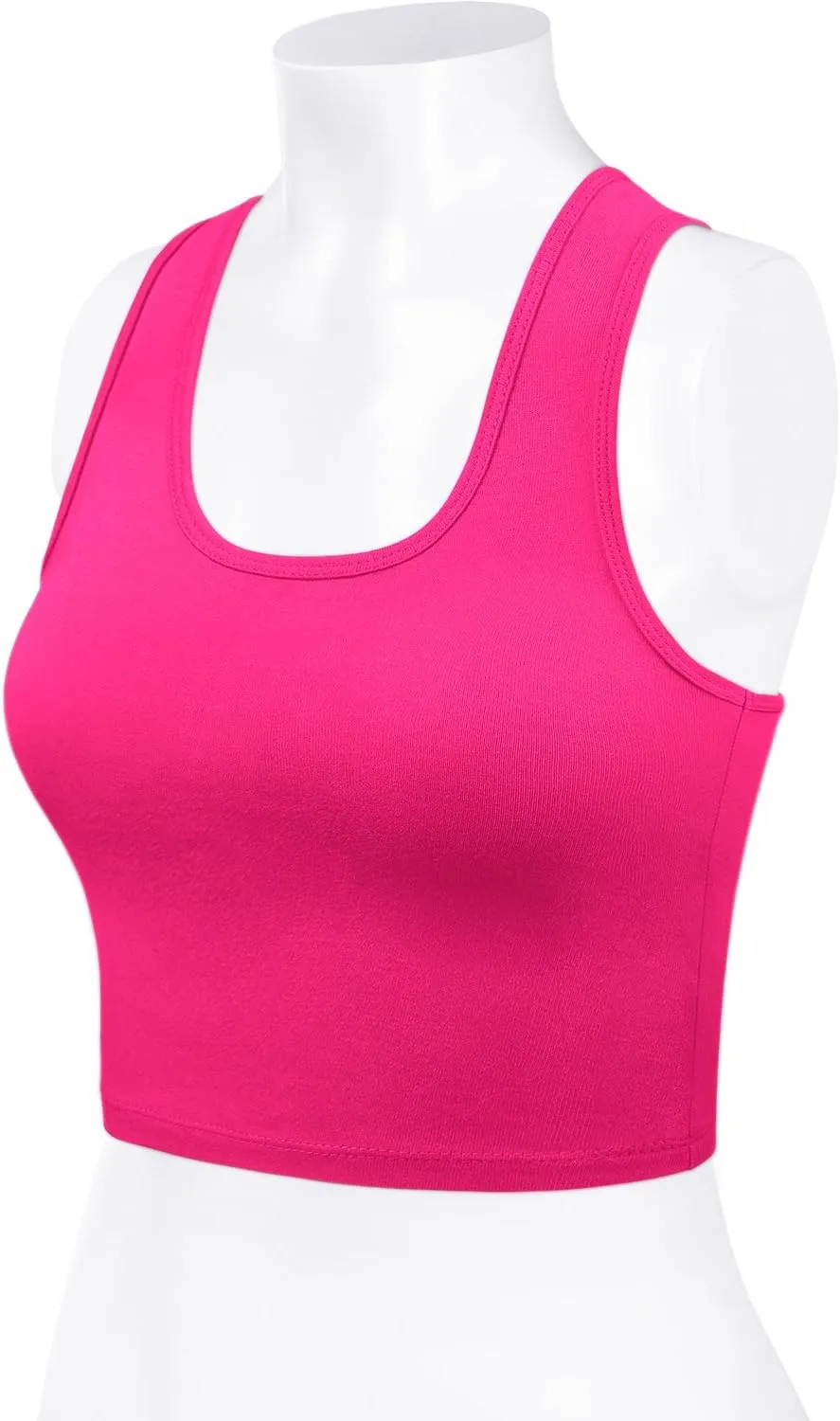 Women's Sleeveless Racerback Crop Tank Top Camisole Backless Scoop Neck Shirts
