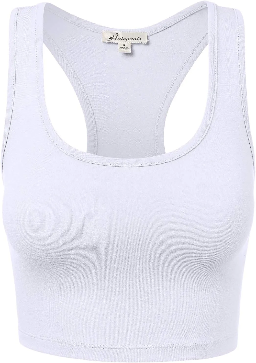 Women's Sleeveless Racerback Crop Tank Top Camisole Backless Scoop Neck Shirts