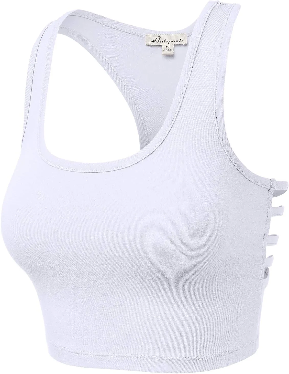 Women's Sleeveless Racerback Crop Tank Top Camisole Backless Scoop Neck Shirts