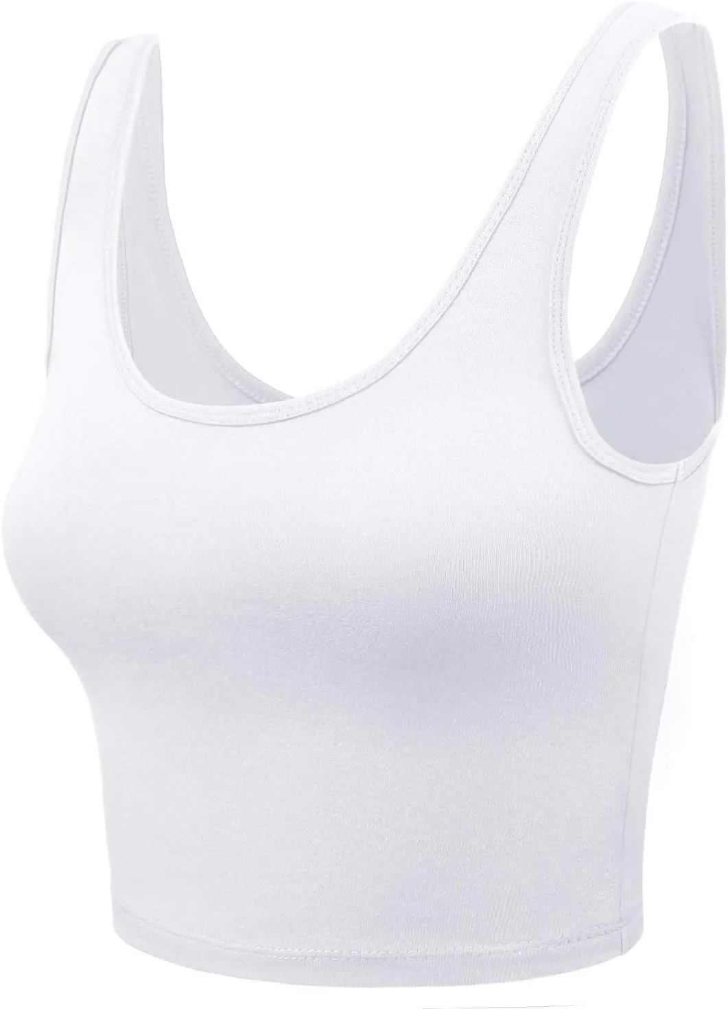 Women's Sleeveless Racerback Crop Tank Top Camisole Backless Scoop Neck Shirts