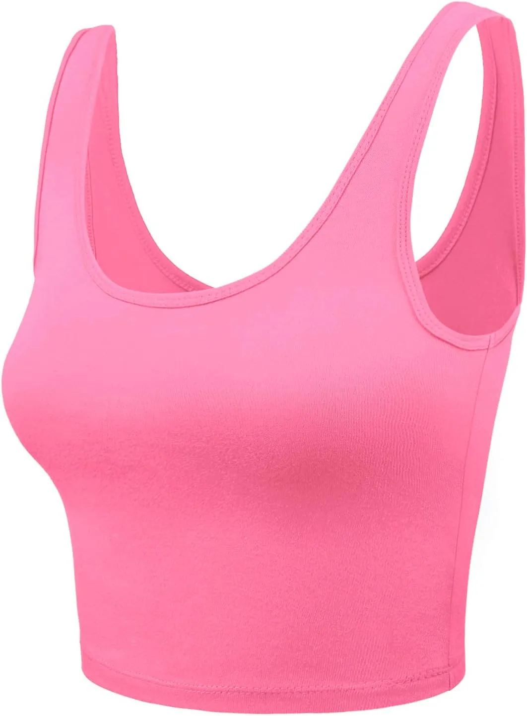 Women's Sleeveless Racerback Crop Tank Top Camisole Backless Scoop Neck Shirts