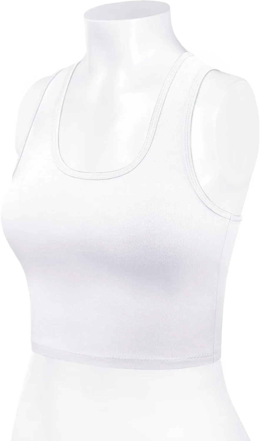 Women's Sleeveless Racerback Crop Tank Top Camisole Backless Scoop Neck Shirts