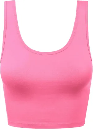 Women's Sleeveless Racerback Crop Tank Top Camisole Backless Scoop Neck Shirts