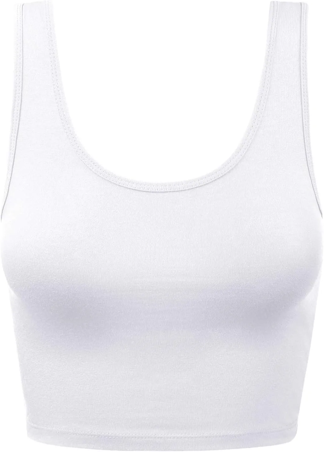 Women's Sleeveless Racerback Crop Tank Top Camisole Backless Scoop Neck Shirts