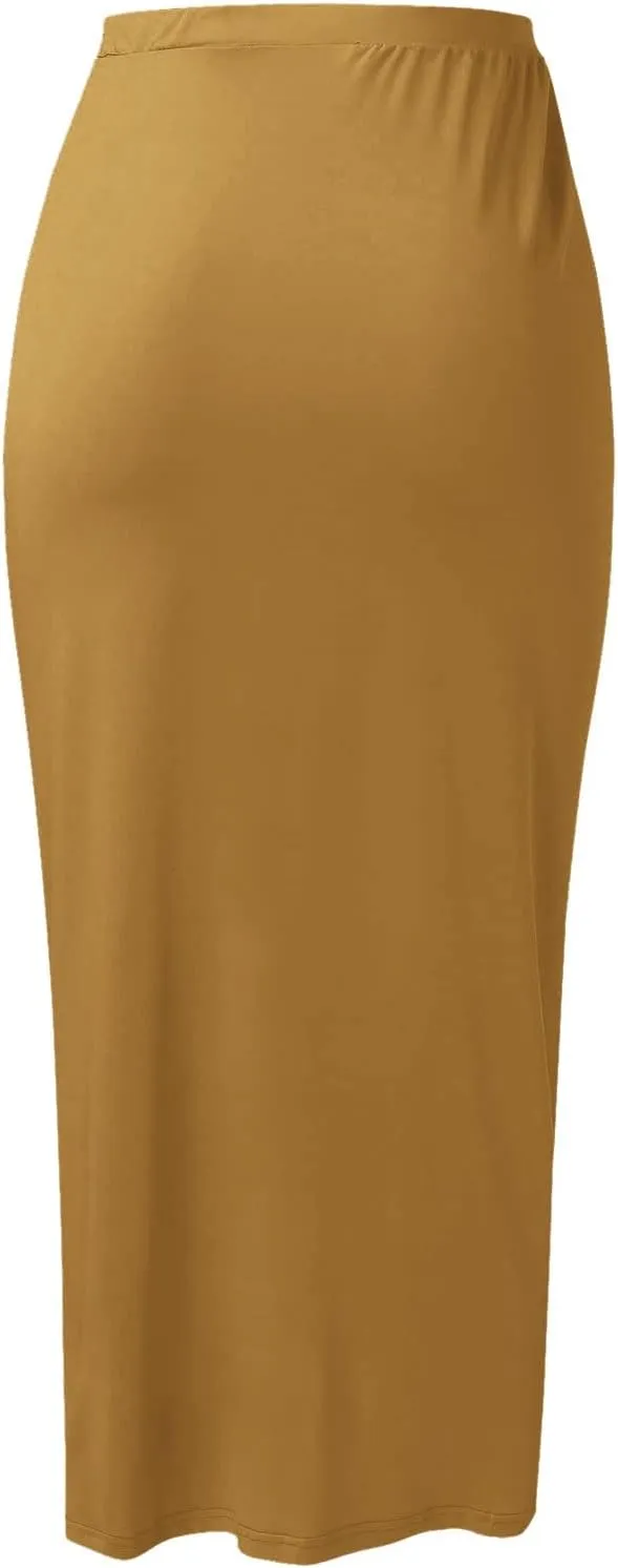 Women's Slit Ruched High Waisted Bodycon Maxi Skirt Summer Solid Draped Asymmetrical Hem Wrap Long Skirts Beach Clubwear 2024