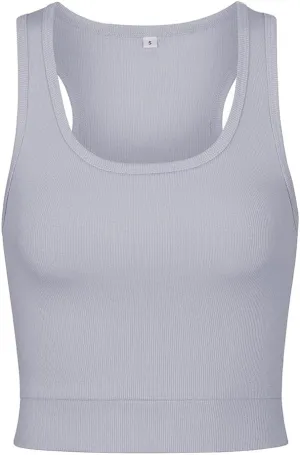 Women's Sporty-Racerback Half Tank with Fitted Band Sport Style Top