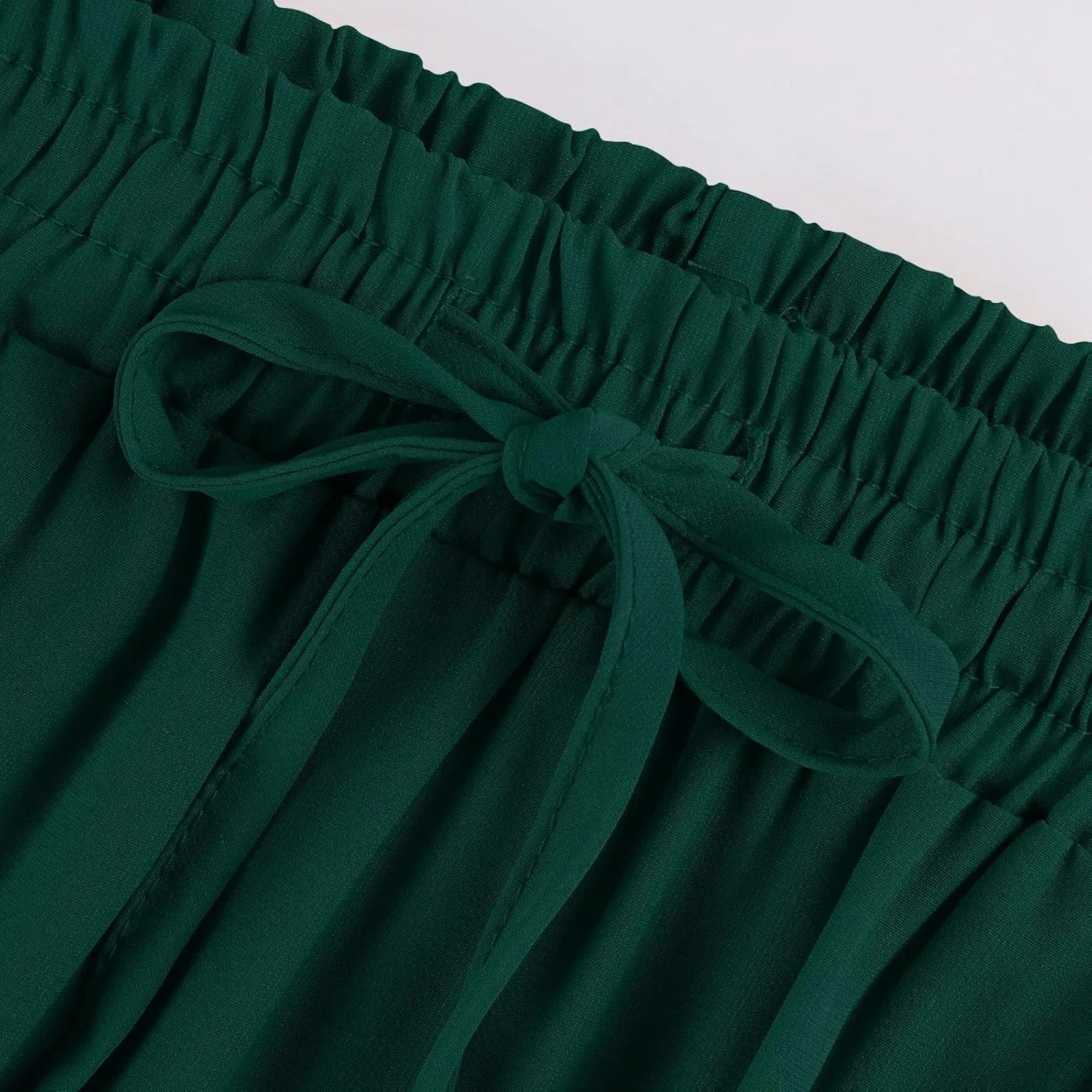 Women's Summer Boho Maxi Skirt A-Line Flowy Ruffle Tiered Elastic High Waist Beach Pleated Long Skirts with Pockets