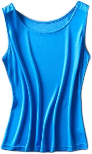 Womens Tank Top Silk Sleeveless Shirts Crewneck Under Shirts Basic Undershirts
