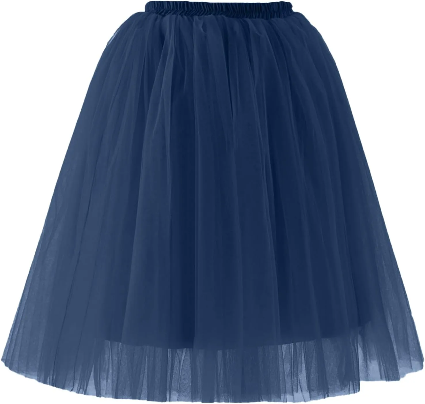 Women's Tulle Skirt Knee Length High Waisted Solid Color Plus Size Carnival Party Costume Wedding Party