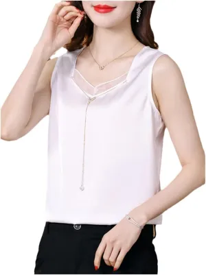 Women's V-Neck Sleeveless Camisole Vest Summer Casual Top Multiple Colors