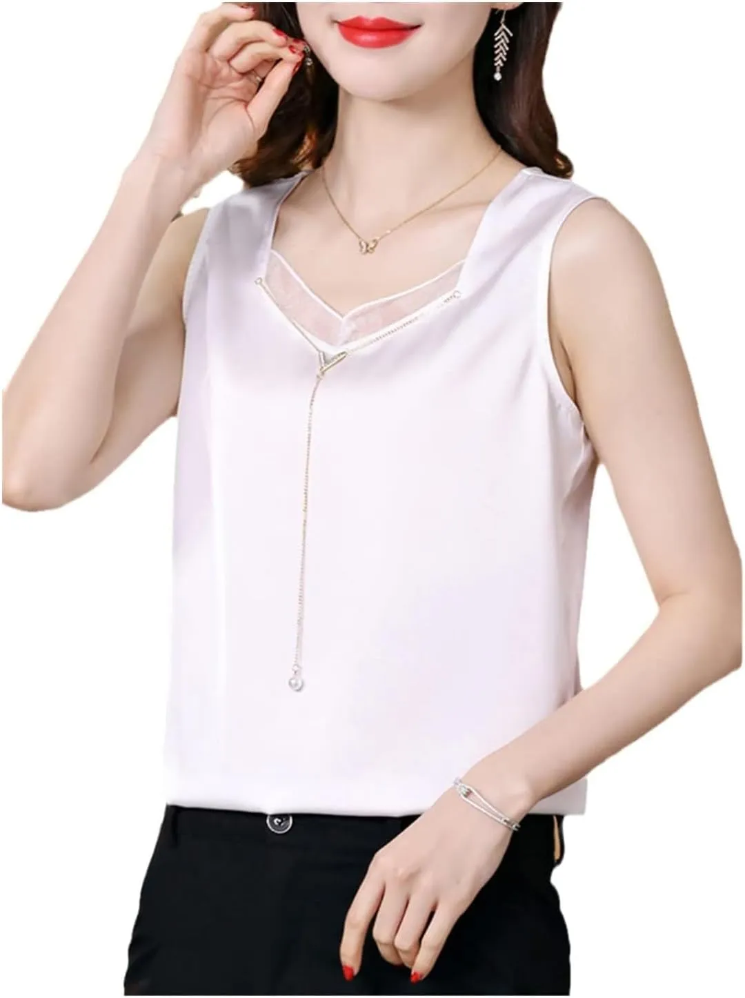 Women's V-Neck Sleeveless Camisole Vest Summer Casual Top Multiple Colors