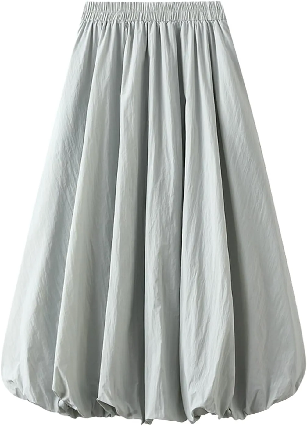 Womens Y2k Bubble Skirt Elastic High Waist A Line Long Skirts Casual Loose Ruffle Pleated Midi Long Flowy A-Line Skirt