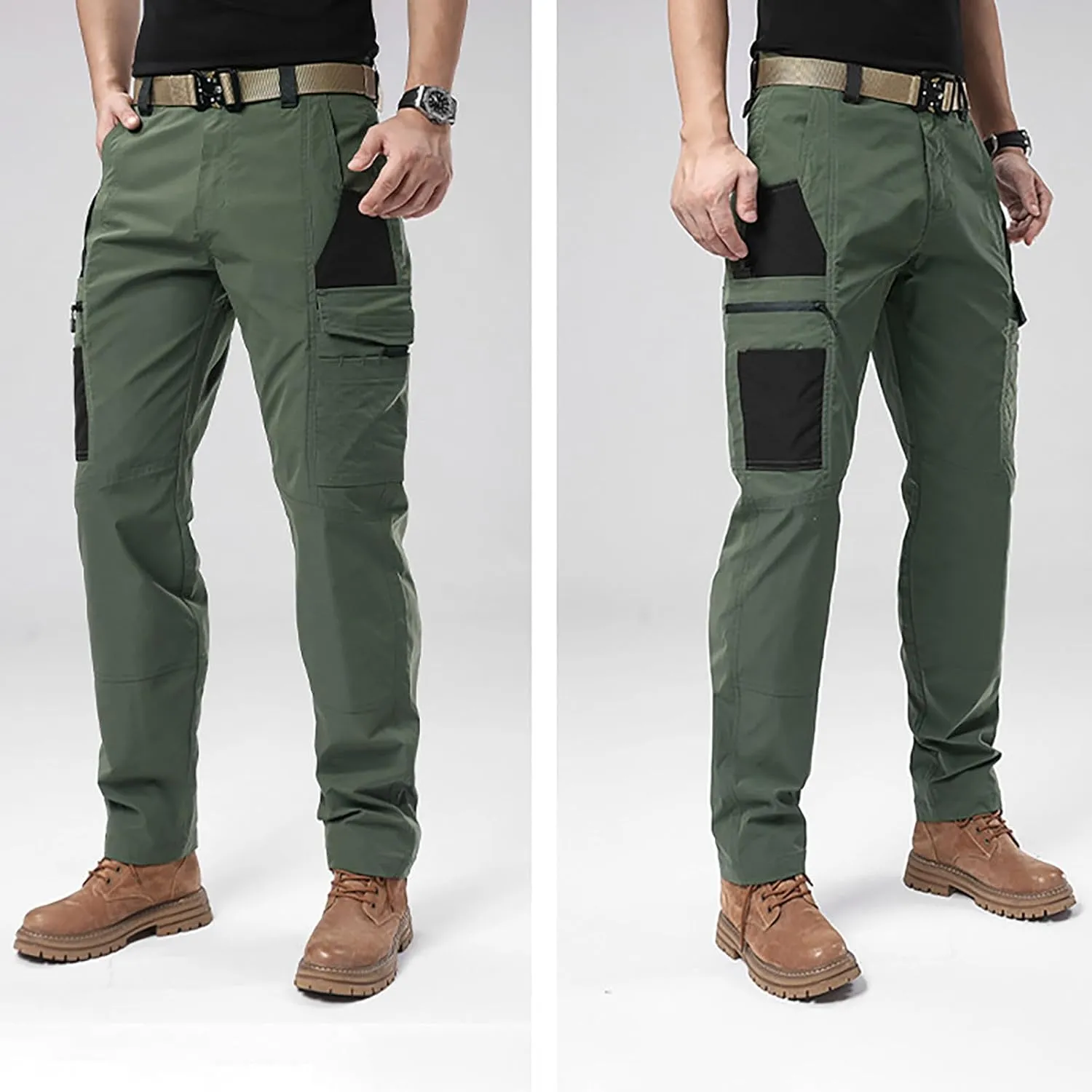 Workout Pants for Men Water Resistant Tapered Pants with Pockets Trousers Athletic Joggers Hiking