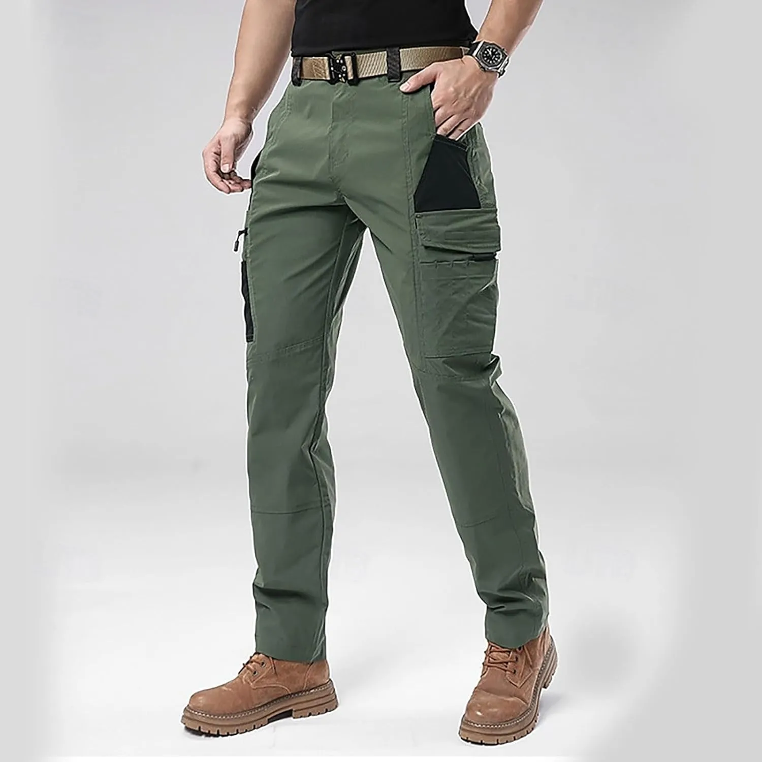 Workout Pants for Men Water Resistant Tapered Pants with Pockets Trousers Athletic Joggers Hiking