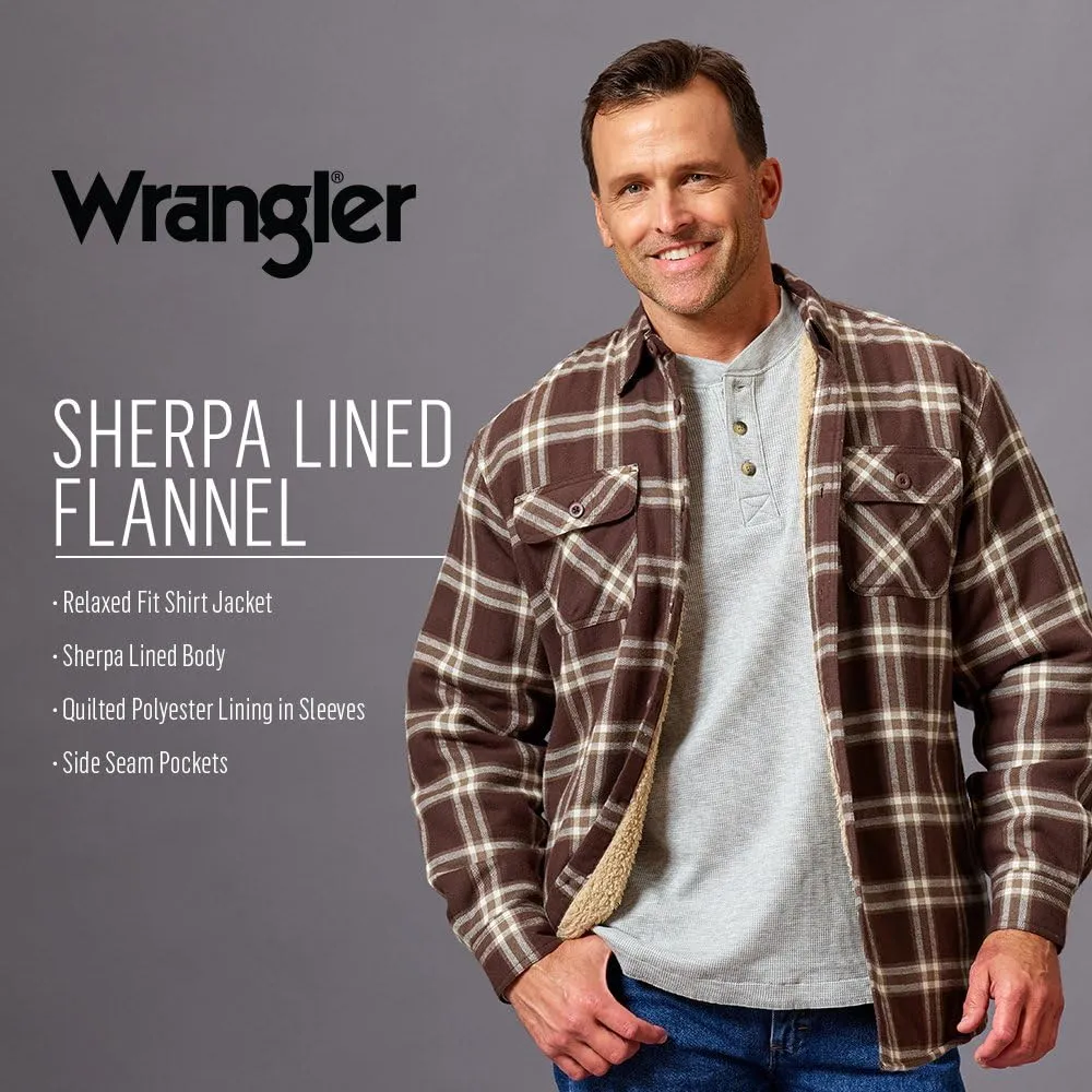 Wrangler Authentics Men's Long Sleeve Sherpa Lined Shirt Jacket
