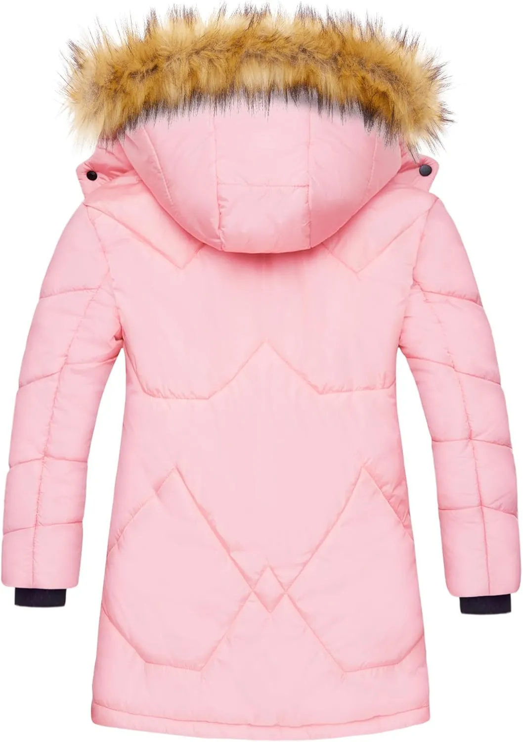 WULFUL Girl's Winter Coats Outerwear Down Puffer Jacket Waterproof with Warm Fur Hood
