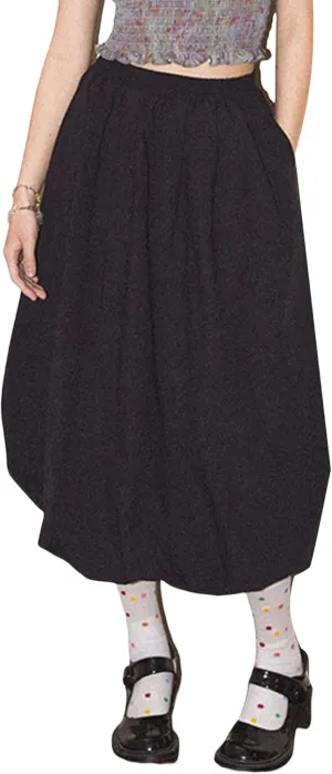 Y2k Bubble Midi Skirts for Women A Line Elastic Waistband Maxi Balloon Skirt Causal Party Long Pleated Dress