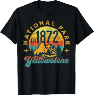 Yellowstone Park Nature Mountains Hiking Outdoors Vintage T-Shirt