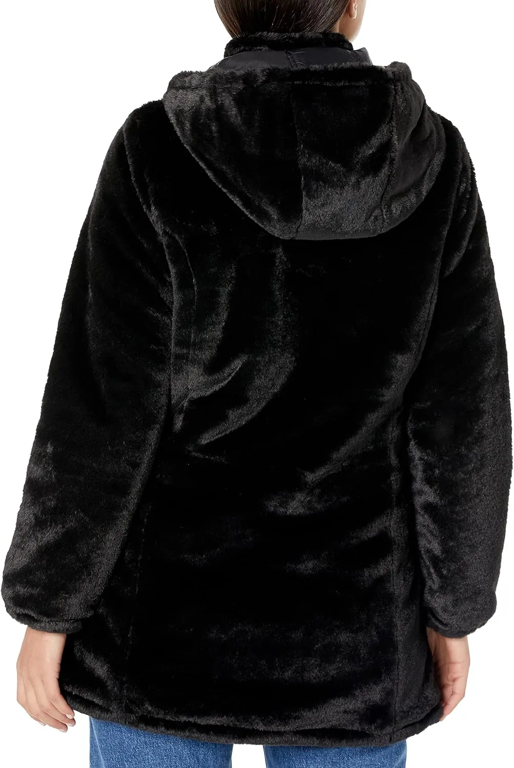 YMI Women's Junior Reversible Faux Fur Puffer Jacket