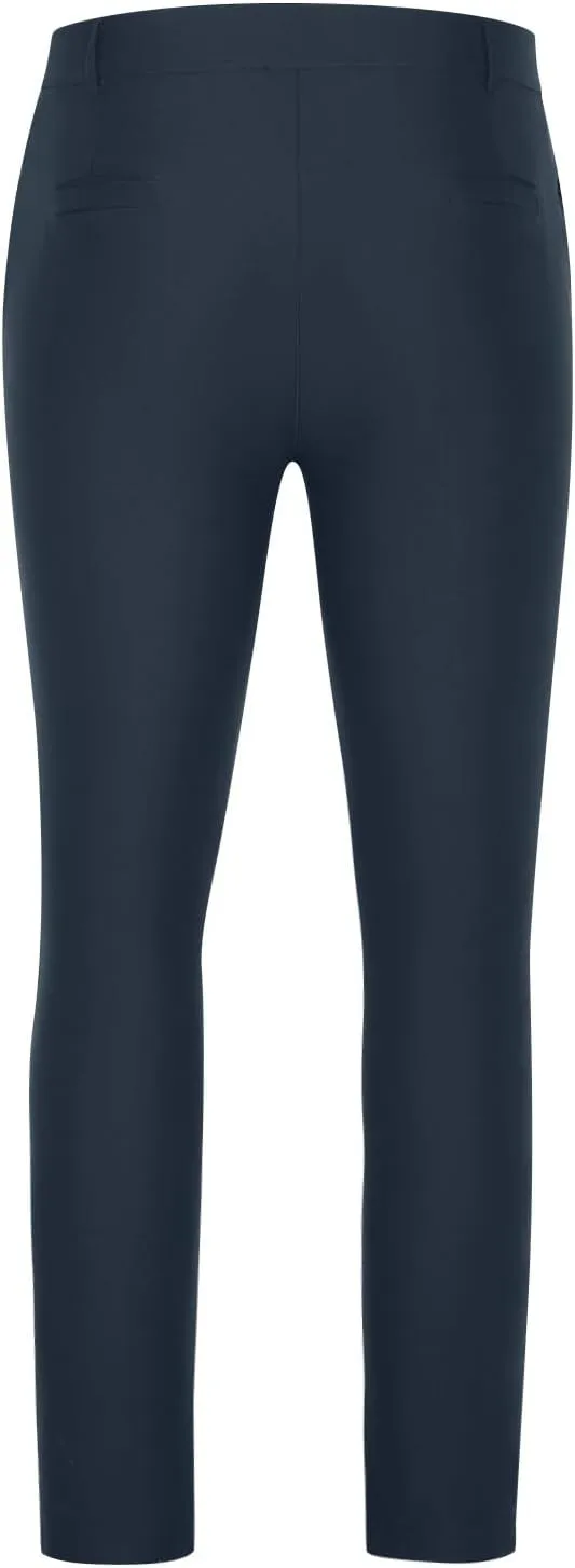 YUHGODO Men's High Waisted Stretch Pants Slim Fit Outdoor Straight Leg Trousers Business Skinny Work Pants