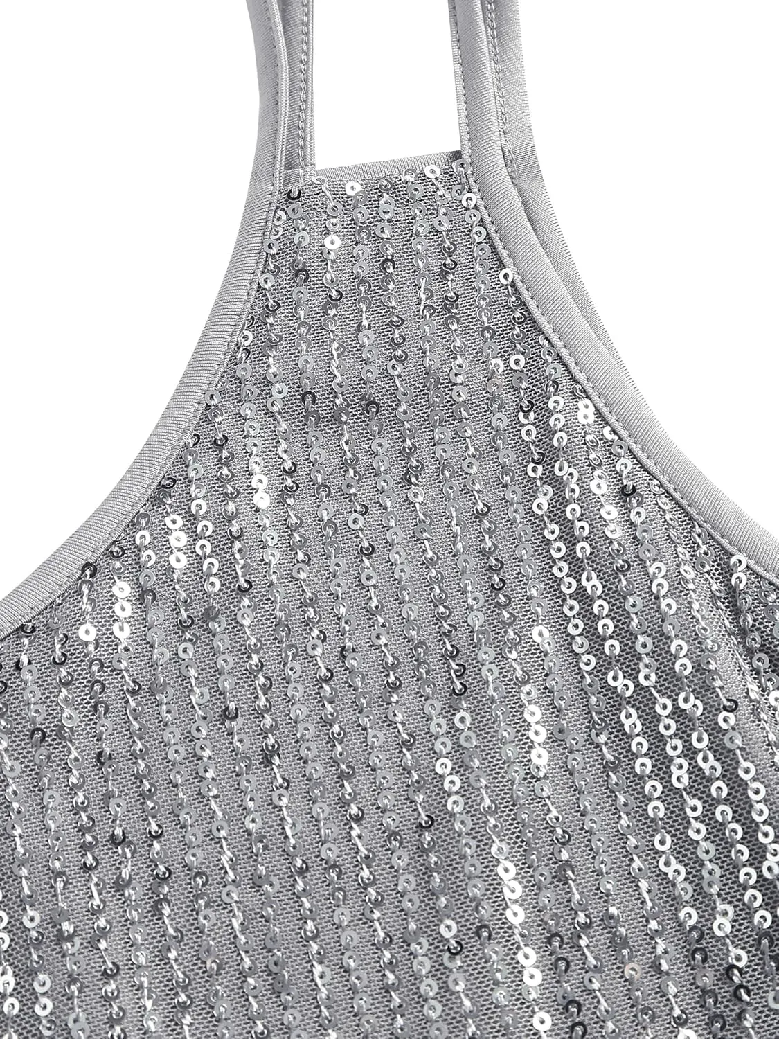 ZAFUL Women's Fashionable Loose Camisole top with Delicate Sequin Tassel Vest