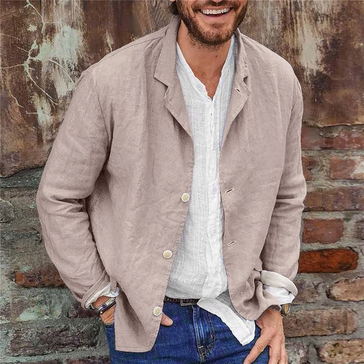 ZYXTIM Men's Casual Blazer Sport Coat Long Sleeve Button Down Lightweight Slim Casual Business Work Jackets Coat Plus Size