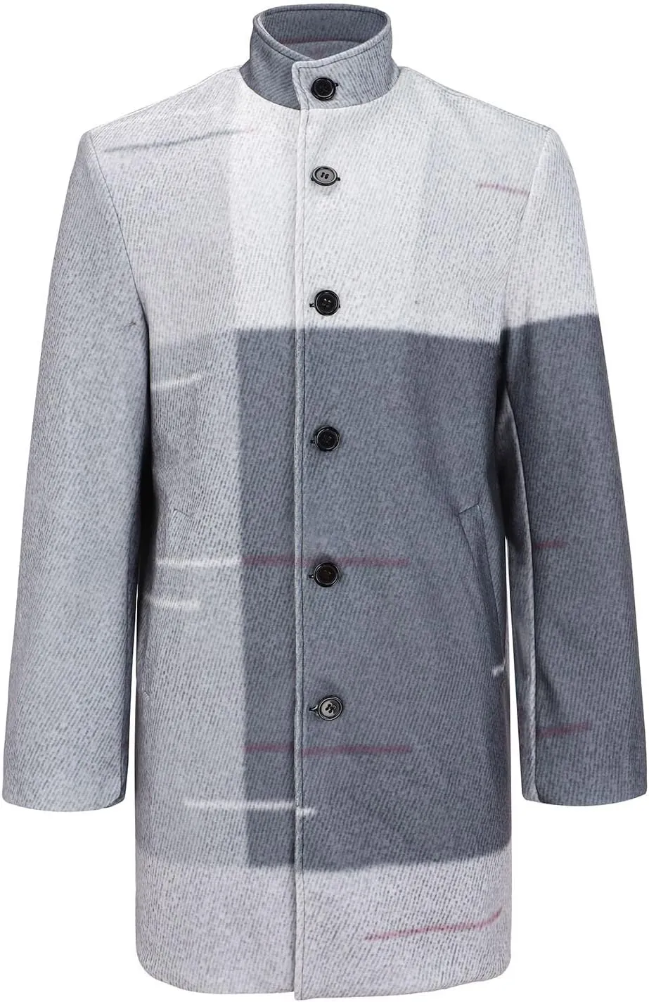 ZYXTIM Men's Floral Pattern Printed Trench Coat Double Breasted Notched Collar Long Jakcets Fashion Casual Business Overcoat